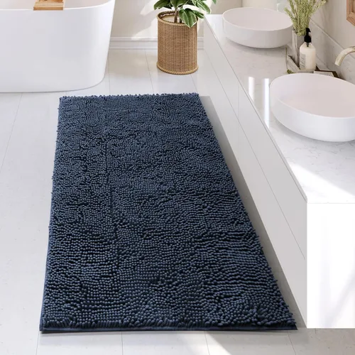 Miniatura 61 de Hearth & Harbor Alfombras de baño, tapete de baño de chenilla - Alfombras de baño lavables a máquina para baño con respaldo antideslizante de goma