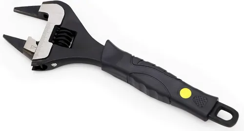 Llave ajustable de mandíbula extra delgada de 8 pulgadas, negra, acero de aleación