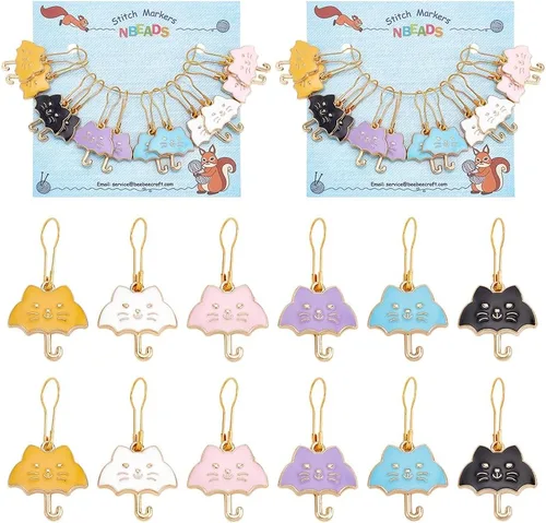 Miniatura 22 de NBEADS 2 Piezas 2 Estilos Cadenas Contador de Filas con Dijes de Abejas, Marcadores de Puntos con Números 0~9 Cuentas Acrílicas Dijes Marcadores