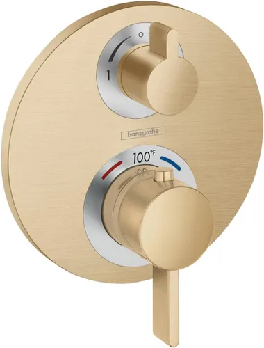 Miniatura 9 de hansgrohe Ecostat S 15757341 - Moderna válvula de ducha termostática con control de temperatura en cromo negro cepillado