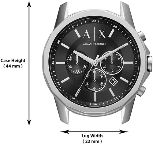 Miniatura 10 de Armani Exchange Reloj de vestir cronógrafo para hombre con correa de acero inoxidable o cuero