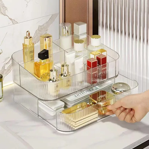 Miniatura 3 de Organizador de maquillaje con cajones apilables, organizadores y almacenamiento para tocador de baño, ideal para escritorios y cómodas, excelente