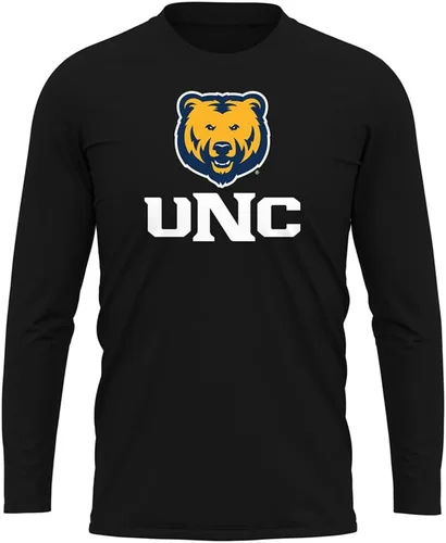 Miniatura 60 de Camisa deportiva de manga larga oficial de la NCAA Collegiate para hombre, colección negra con logotipo primario