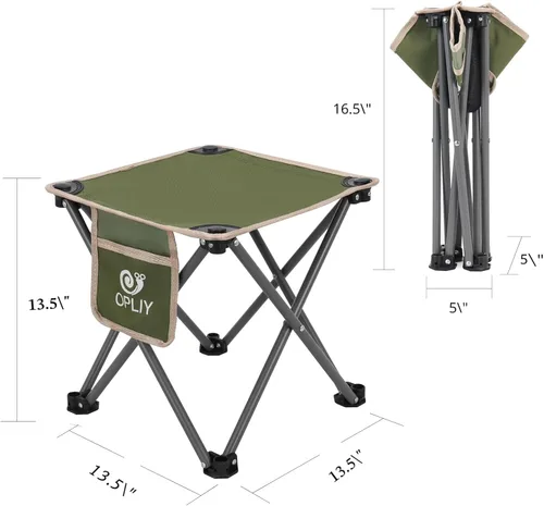 Miniatura 3 de Opliy Taburete de campamento, silla pequeña plegable de 13.5 pulgadas, taburete de campamento portátil para camping, pesca, senderismo, jardinería