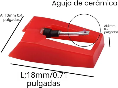 Miniatura 2 de Paquete de 4 agujas de repuesto para tocadiscos Ruby para ION Jenson Crosley Victrola Sylvania Turntable Phonograph LP Vinyl Player Más marcas