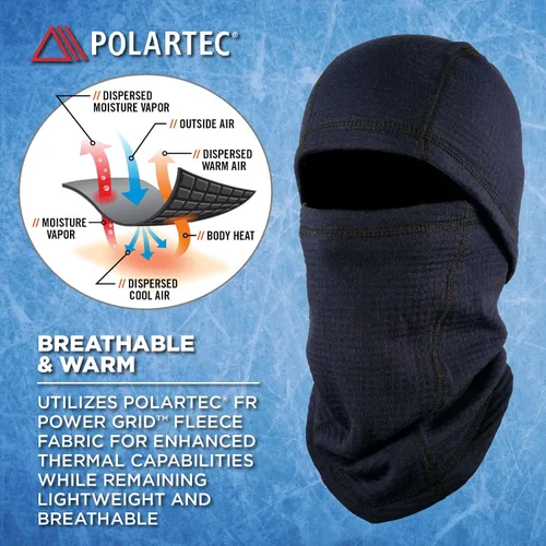 Miniatura 5 de Ergodyne - Balaclava de invierno 16848, resistente al fuego, cumple con la norma FR, cumple con ASTM F1506 y NFPA 2112, N-Ferno 6847, negro azul