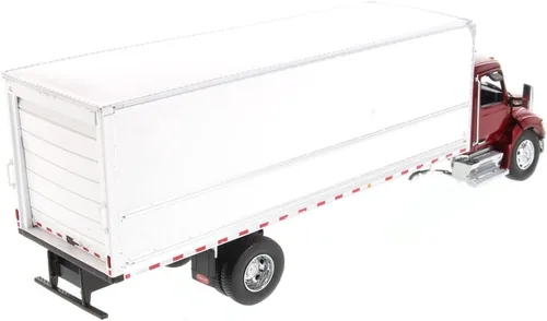 Miniatura 5 de Diecast Masters Modelo Peterbilt 536 a escala 1:32 con carrocería de camioneta de firma suprema Serie Tranport Cabina roja y cuerpo blanco