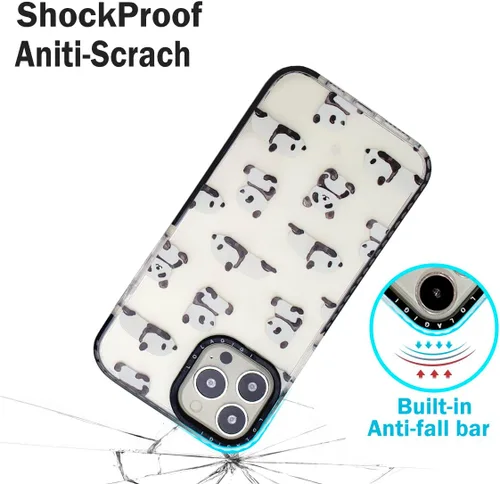 Miniatura 4 de Funda para iPhone 15 Pro Max para Mujeres, Transparente Lindo Panda Dibujos Animados Arte Animal Estampado Diseño Femenino Kawaii Estético