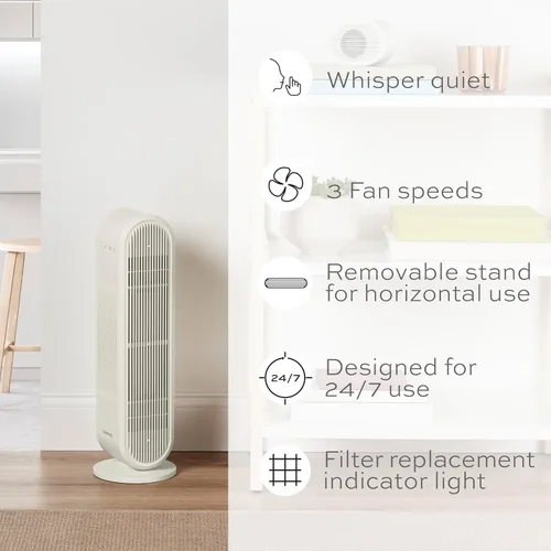 Miniatura 4 de Conair Purificador de aire, filtro de aire HEPA, purificador para alergias, polvo, polen, control de olores, habitaciones de tamaño mediano de hasta