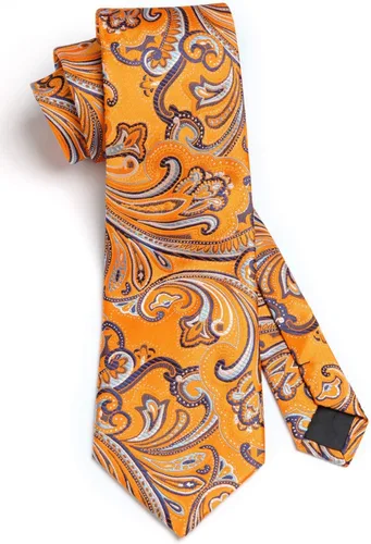 Miniatura 128 de HISDERN Corbatas para hombre, corbata de cachemira y bolsillo cuadrado tejido clásico floral para hombre, corbata de fiesta de boda