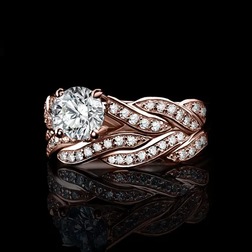 Miniatura 16 de JewelryPalace Anillos de compromiso para mujer, plata de ley 925 chapada en oro de 14 quilates, anillos de promesa de circonita cúbica para ella