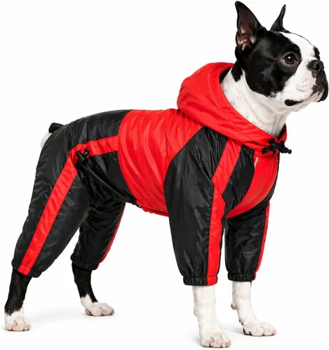 Miniatura 31 de Ropa para mascotas, ropa para perro, ropa para lluvia, nieve, impermeables, cuatro patas, impermeable para perros pequeños, medianos, grandes, Rojo