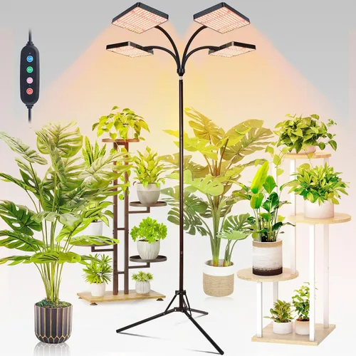 Miniatura 10 de FECiDA Luces de cultivo de 3 cabezales 2026 con soporte mejorado, luces de crecimiento de gran cobertura para plantas grandes de interior, árbol
