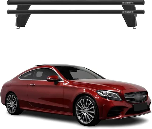 Miniatura 10 de OMAC Barras transversales de techo de punto fijo Mercedes Clase C Sedan 2015 a 2023, portaequipajes, 165 libras, aluminio, 2 piezas, color plateado