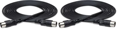 Miniatura 5 de Cable Hosa MID-301BK MIDI DIN de 5 pines a DIN de 5 pines, 1 pie, Negro
