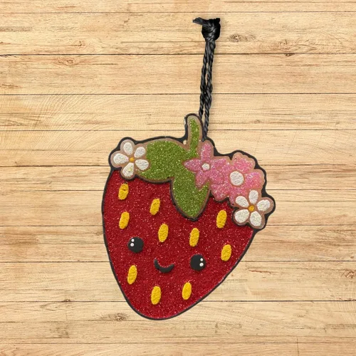 Miniatura 6 de Molde de silicona Freshie de fresa para automóvil, 4 x 3.25 x 1.2 pulgadas, paquete tropical de frutas y verano para playa, para perlas aromáticas