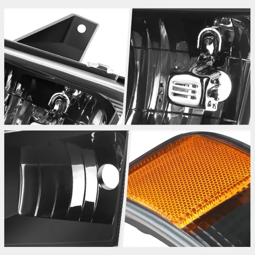 Miniatura 4 de PM PERFORMOTOR [4 piezas] Faros LED DRL en forma de E + lámparas de parachoques compatibles con Chevy Express 03-24/GMC Savana, carcasa