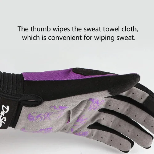Miniatura 5 de DuShow - Guantes para bicicleta para mujer, guantes de entrenamiento floral rosa para mujer, guantes de ciclismo de dedos completos para conducir