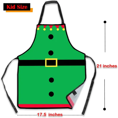 Miniatura 5 de Remimi Juego de 2 delantales de Navidad, impermeables, delantales de chef de cocina a juego para padres e hijos