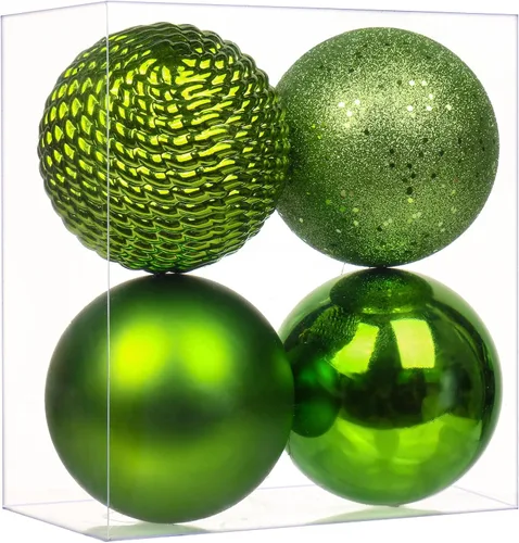 Miniatura 6 de Esferas de adorno de Navidad de 4.7 pulgadas, decoraciones de Navidad grandes, árbol de Navidad, inastillables, grandes, negras, con lazo
