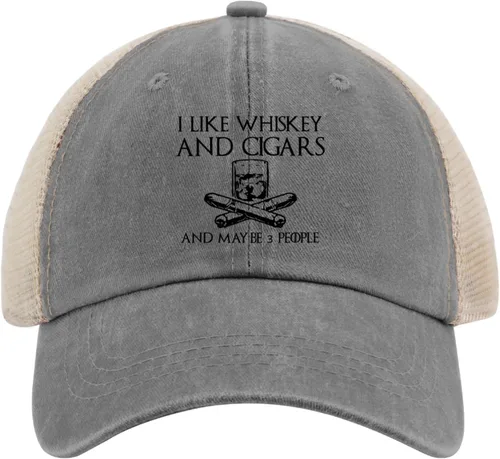 Miniatura 139 de Philysonic Funny Hat I Like Whisky and Cigars and Maybe 3 People Sombreros para Hombres Gorras de Béisbol Gorras Ajustables