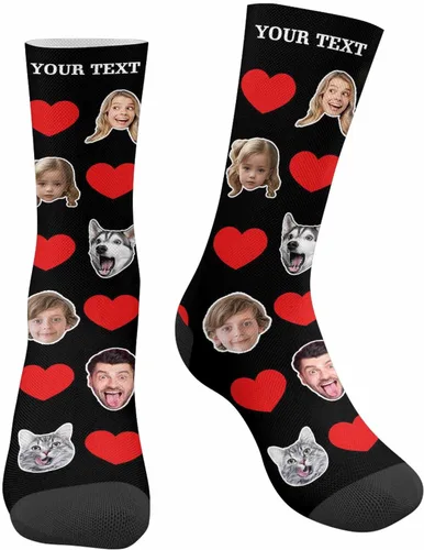 Miniatura 160 de Artsadd Calcetines personalizados para mujeres y hombres, amantes de los perros y gatos, regalos divertidos unisex personalizados