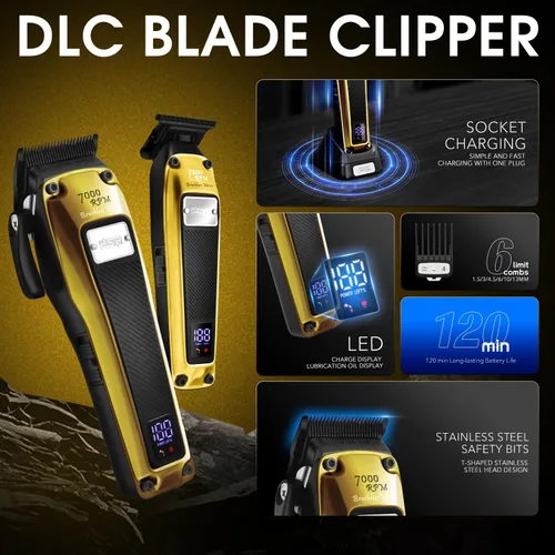 Miniatura 4 de DSP Cortadora de pelo para hombres profesionales, motor BLDC y cuchilla desmontable recubierta DLC, juego de recortadora de pelo inalámbrica