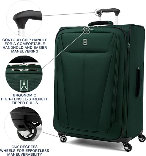 Miniatura 57 de Travelpro Maxlite 5 - Juego de 2 piezas de equipaje de mano de tela, expandibles con 4 ruedas giratorias, bolso blando para debajo del asiento, Negro