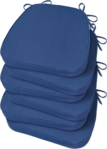 Miniatura 9 de Basic Beyond Cojines para sillas de comedor, 4 unidades, cojines para sillas de cocina en forma de D con lazos, juego de 4, cojines de asiento