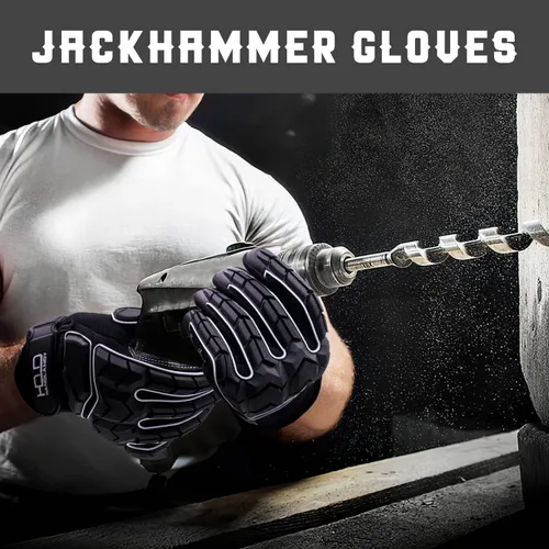 Miniatura 3 de AIGEVTURE Guantes de trabajo anti vibración para hombre, guantes mecánicos de impacto reductor TPR, guantes de seguridad con dedos y palma