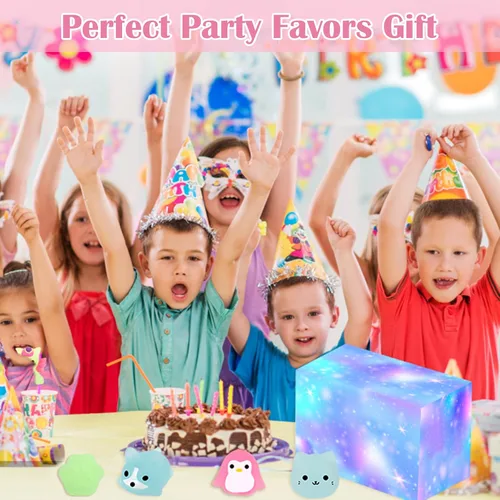 Miniatura 5 de Outee 20 piezas de juguetes Mochi Kawaii animales con caja de regalo que brillan en la oscuridad, lindo juguete para aliviar el estrés, recuerdos