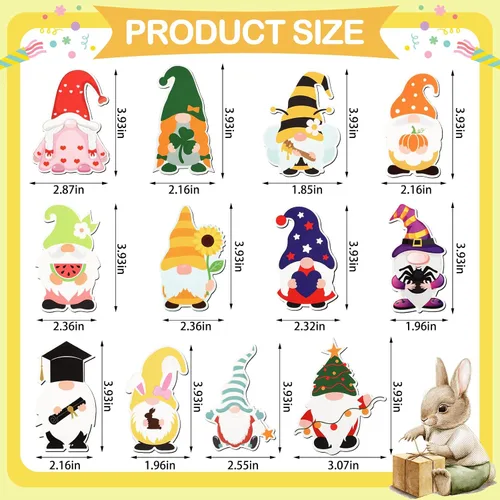Miniatura 2 de Sinmoe 24 imanes navideños de gnomo de temporada, imanes para refrigerador, puerta de garaje de Pascua, gnomos para nevera, resorte magnético