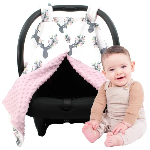 Dear Baby Gear - Toldo de asiento de automóvil de 40 x 30 pulgadas, funda para transportar bebés para niños y niñas, uso acogedor para otoño,