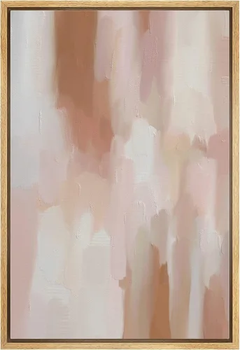 Miniatura 30 de MUDECOR Impresión en Lienzo Enmarcado Arte de Pared Pincelada Floral Abstracta en Tonos Neutros Cálidos Tonos Terrosos Ilustraciones Minimalismo