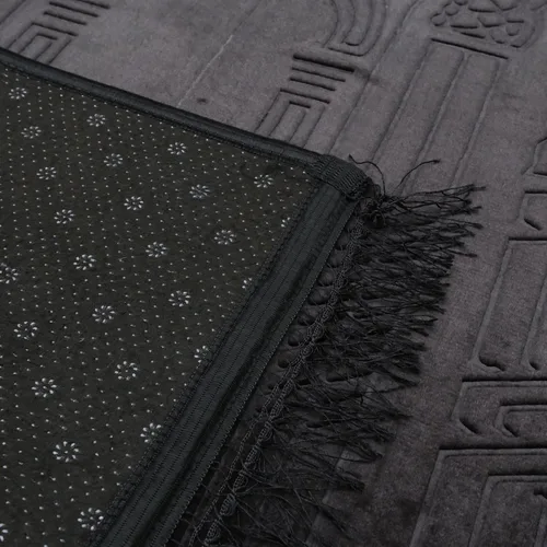 Miniatura 8 de Alfombra de oración – Alfombra turca Janamaz Sajada de felpa suave para hombres y mujeres, alfombrilla de oración lisa y sólida, regalo de Ramadán