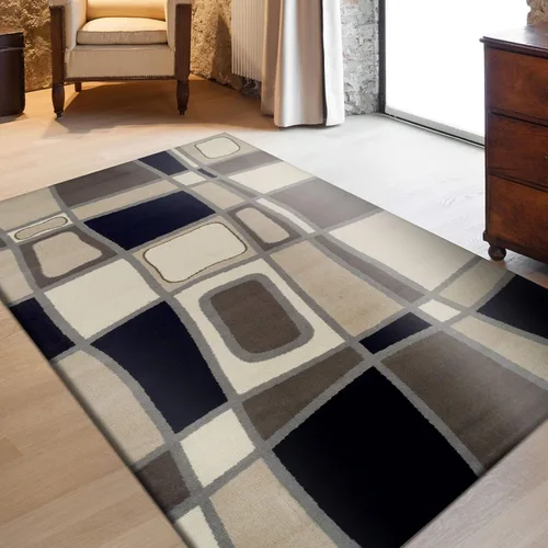 Miniatura 14 de Superior Alfombra de área de 2 x 3 pies y 0.394 in de altura con respaldo de yute, tejida a la moda y asequible colección Abner, color negro