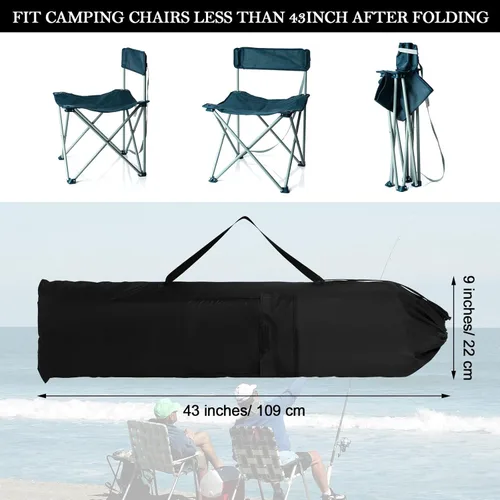 Miniatura 3 de Shinylin 6 bolsas de repuesto para sillas de campamento de 43 x 9 pulgadas, bolsa plegable para silla de campamento, bolsa de transporte grande
