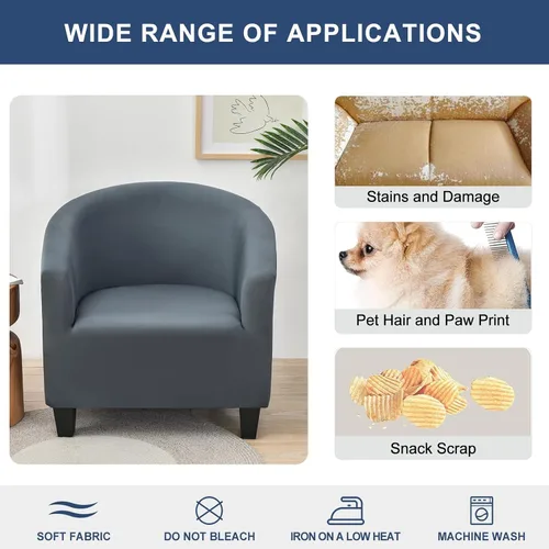 Miniatura 3 de NILUOH Funda para Silla de Club Elástica Funda para Silla Tub Fundas para Silla Barrel Fundas para Sillón Funda para Sofá Protector de Muebles