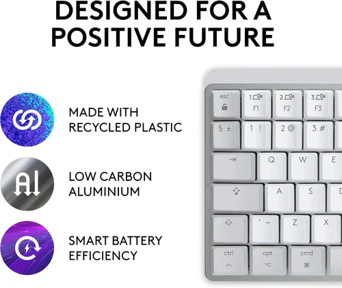 Miniatura 5 de Logitech MX Mechanical Mini - Teclado inalámbrico iluminado para Mac, interruptores de rendimiento de bajo perfil, teclas táctiles silenciosas, Gris