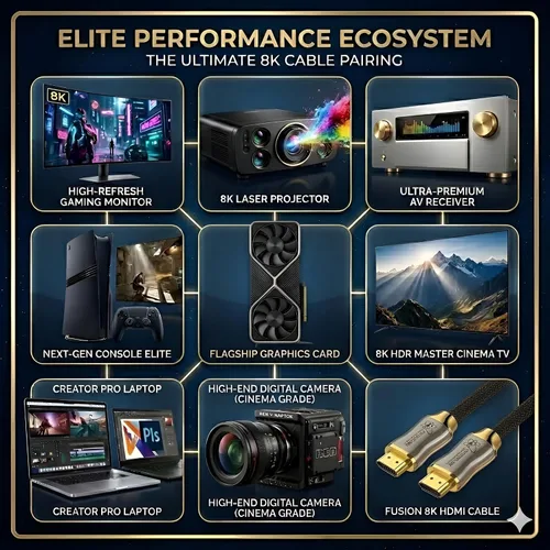 Miniatura 7 de Fusion8K Cable certificado HDMI 2.1 soporta 10K 8K @60Hz y 4K @120Hz Compatible con todos los televisores, BluRay, Xbox Series X, PS5 (3 pies)