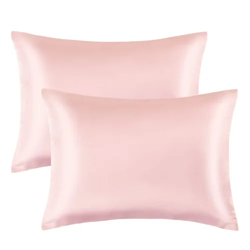 Miniatura 10 de FLXXIE Paquete de 2 fundas de almohada de satén con cremallera para niños pequeños, 13 x 18 pulgadas, lujosas y sedosas, suaves, de viaje