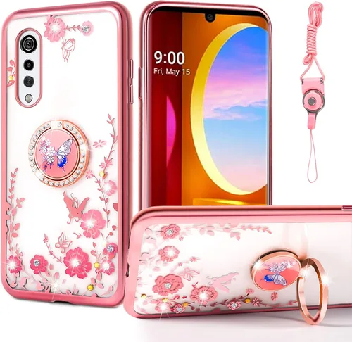 Miniatura 10 de nancheng Bonita funda de teléfono con purpurina para LG Velvet 5G (LM-G900)/LG Velvet 5G UW Lujo Brillante Suave TPU Anti arañazos Anti-caída Oro