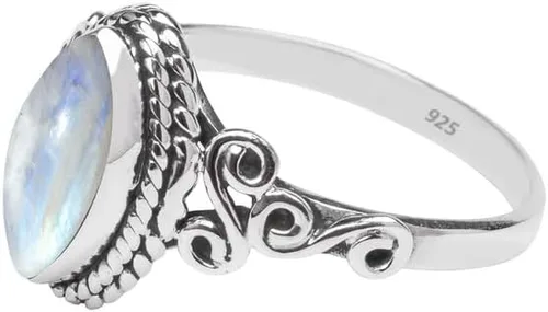 Miniatura 27 de Anillo de plata de ley 925 con piedras preciosas para mujeres y niñas, hecho a mano, anillo de promesa de piedras preciosas naturales, regalo