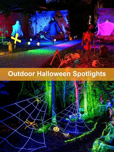 Miniatura 6 de ZUCKEO Focos de Navidad LED para exteriores, para patio, luces RGB de paisaje de 10 W que cambian de color, foco impermeable de 120 V con enchufe