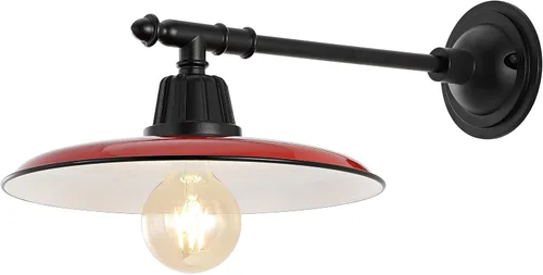 Miniatura 9 de JONATHAN Y Lámpara de pared industrial de 12 pulgadas color gris/negro con 1 luz, lámpara de pared industrial para porche, patio, brazo victoriano