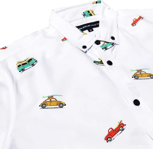 Miniatura 2 de M MOLOKAI SURF - Camisas de manga corta de estilo hawaiano con botones y ajuste delgado