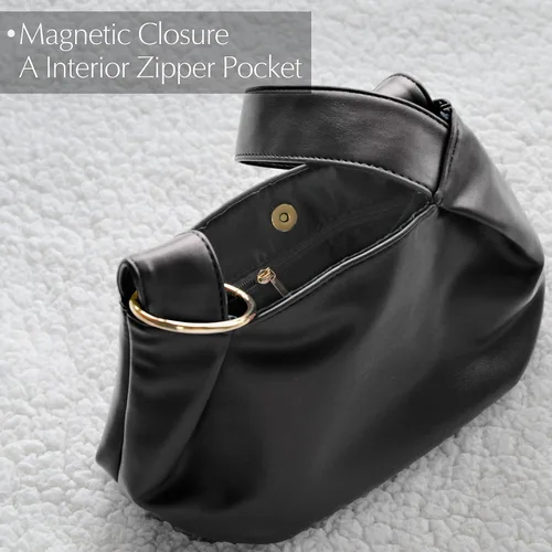 Miniatura 5 de Bolso de mano para mujer, de piel vegana, suave, con asa superior, bolso pequeño