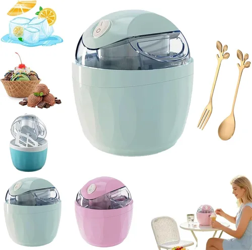 Mini máquina de helados pequeña para el hogar, solo 15 minutos, mini máquina de helados, máquina de postres de un solo toque, porción individual de