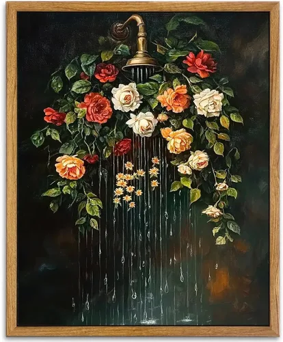 Miniatura 12 de AtterrirArt Divertido arte de pared enmarcado para baño, 8 x 10 pulgadas, lindo pato en el inodoro, lectura de periódico, decoración de pared