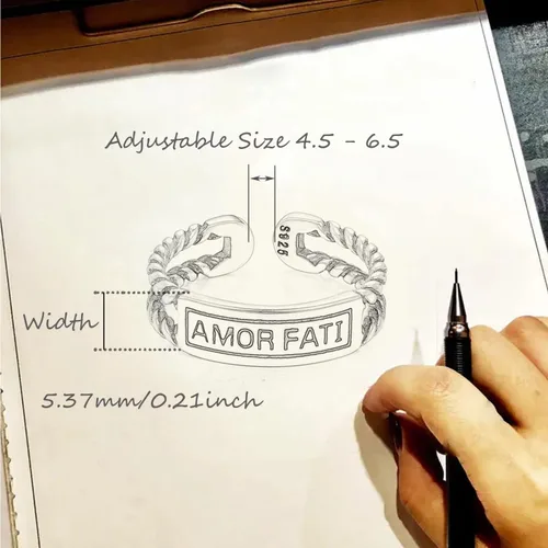 Miniatura 43 de CANDYFANCY Anillo de nudo celta de plata de ley 925 abierto para el dedo medio nudillo para mujer, tamaño ajustable 4-7